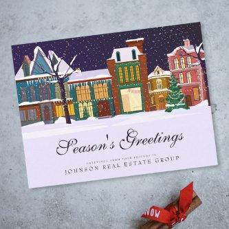 Christmas Winter Village  | Season's Greetings Postcard
