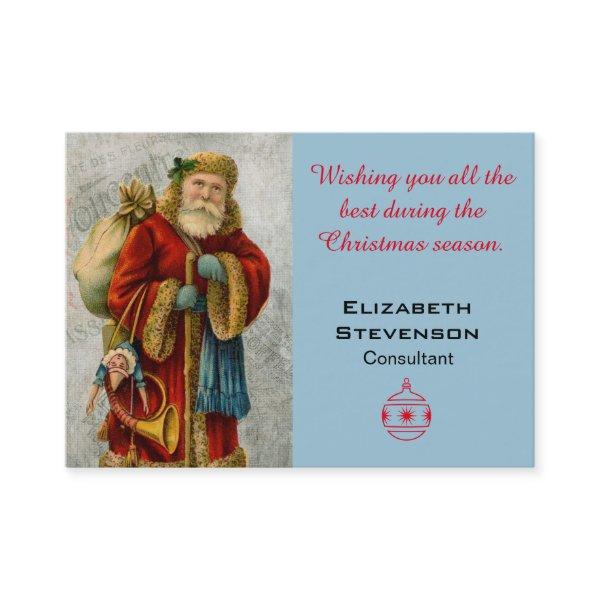 Christmas Wishes Vintage Old World Festive Santa