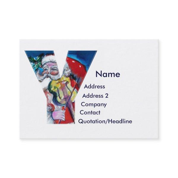 CHRISTMAS Y LETTER  / SANTA  WITH VIOLIN MONOGRAM