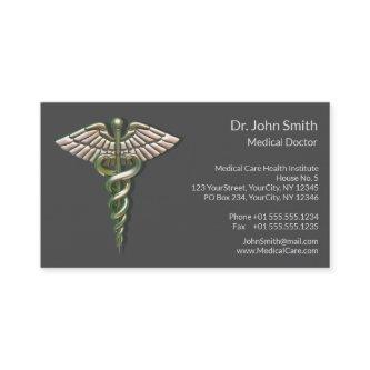 Chrome Holographic 3D Medical Caduceus
