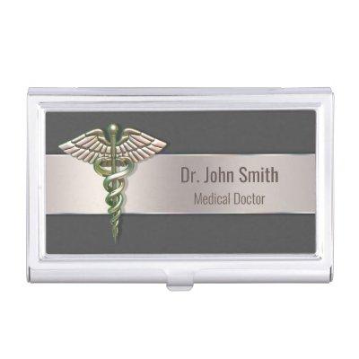 Chrome Holographic 3D Medical Caduceus  Case