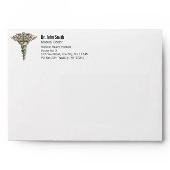 Chrome Holographic 3D Medical Caduceus Envelope