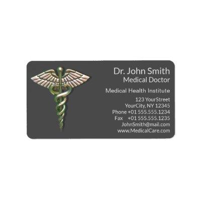 Chrome Holographic 3D Medical Caduceus Label