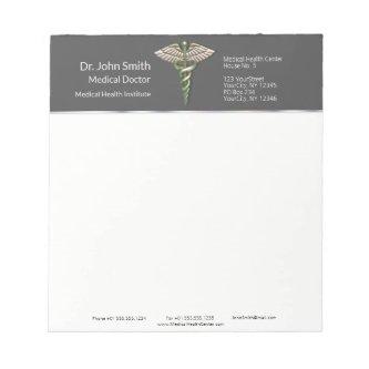 Chrome Holographic 3D Medical Caduceus Notepad