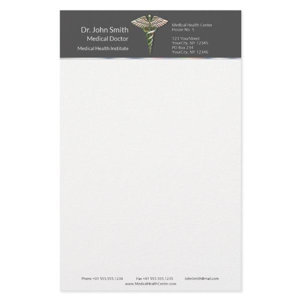 Chrome Holographic 3D Medical Caduceus Stationery