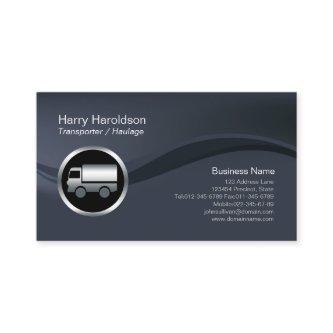 Chrome Truck Icon Transporter Haulage BusinessCard