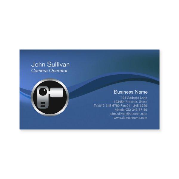 Chrome Video Camera Icon Videographer BusinessCard