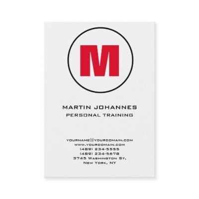 Chubby Circle Monogram White Red Personal Trainer