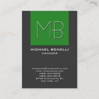 Chubby forest green gray monogram