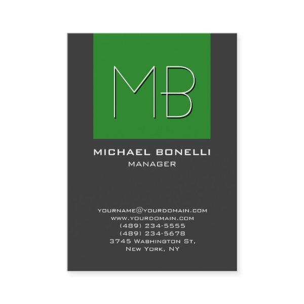 Chubby forest green gray monogram