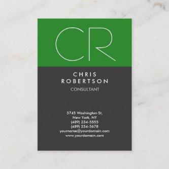 Chubby Forest Green Gray Monogram