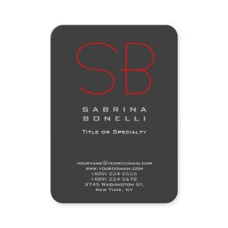 Chubby Gray Red Round Monogram