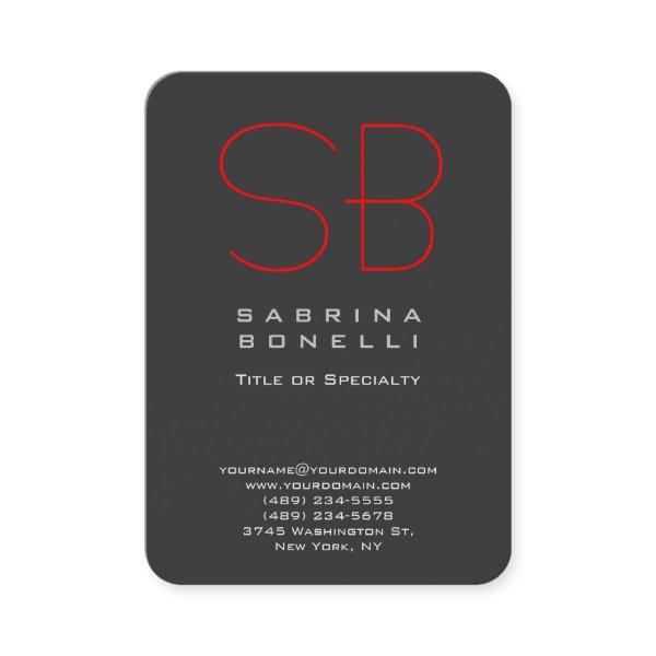 Chubby Gray Red Round Monogram