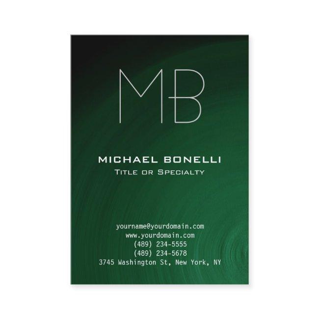 Chubby modern green monogram