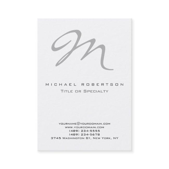 Chubby Modern Grey Monogram White