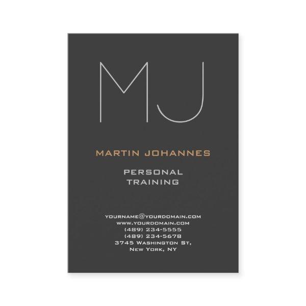 Chubby Monogram Grey Trainer Business Profile Card