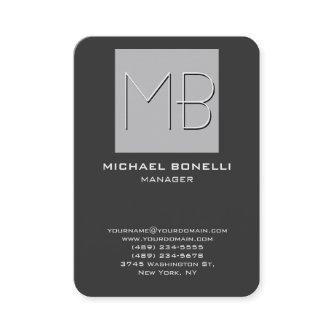 Chubby rounded corner gray monogram