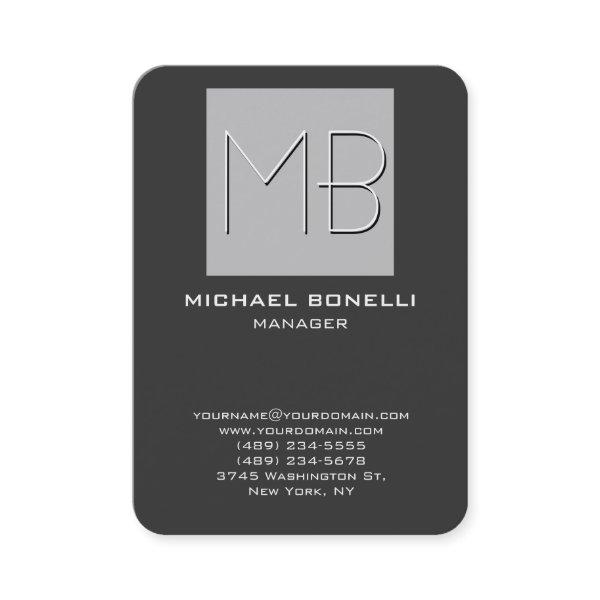 Chubby rounded corner gray monogram