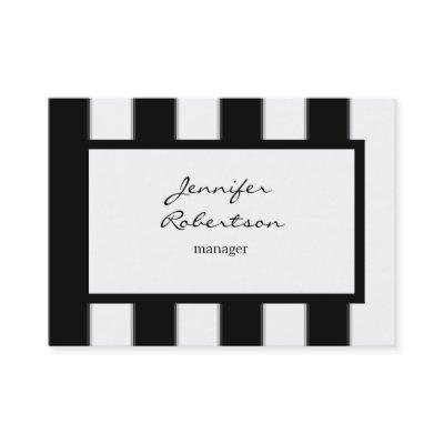 Chubby Vertical Black White Stripes Plain Modern