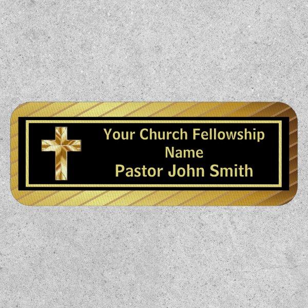 Church Pastor Classy Gold And Black  Patch