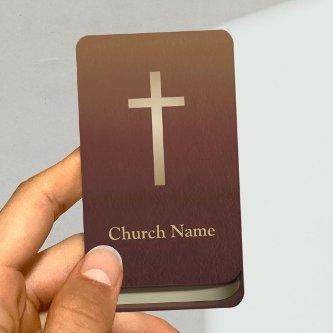Church Pastor Minister Gold Cross Bible Book