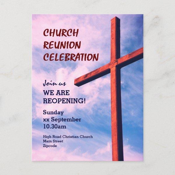 CHURCH REUNION CELEBRATION Reopening INVITATION Postcard