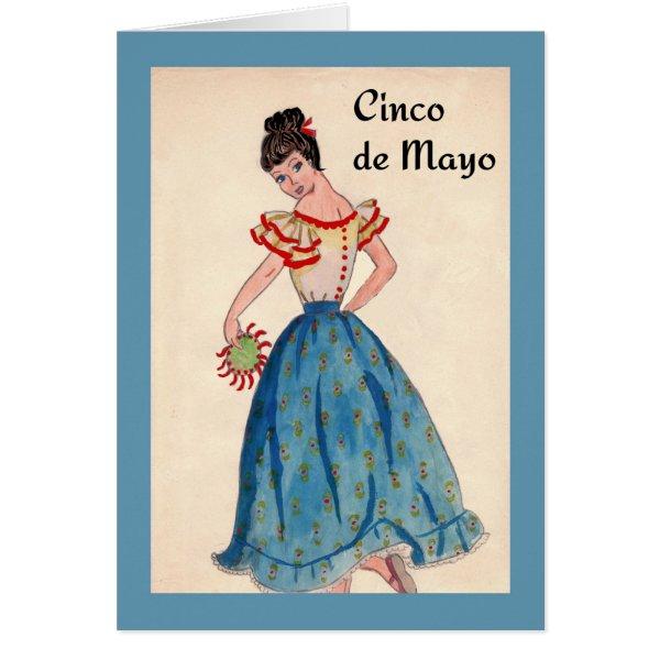 Cinco de Mayo Card with Female Dancer