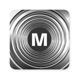 Circle Spot Monogram - Long Spring B&W Square
