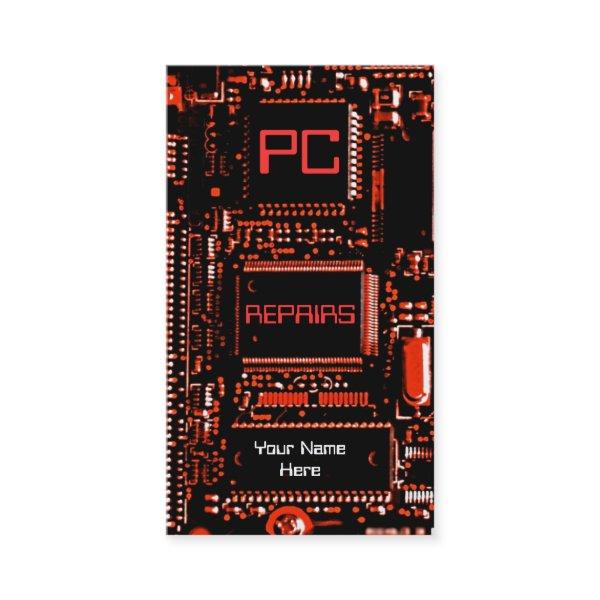 Circuit Red 'PC repairs'  white