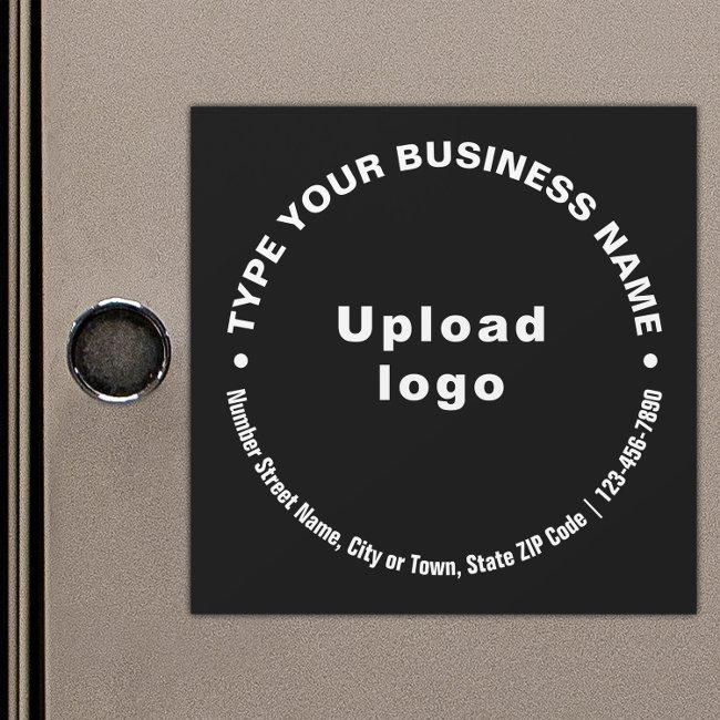 Circular Business Texts on Black Magnetic Card