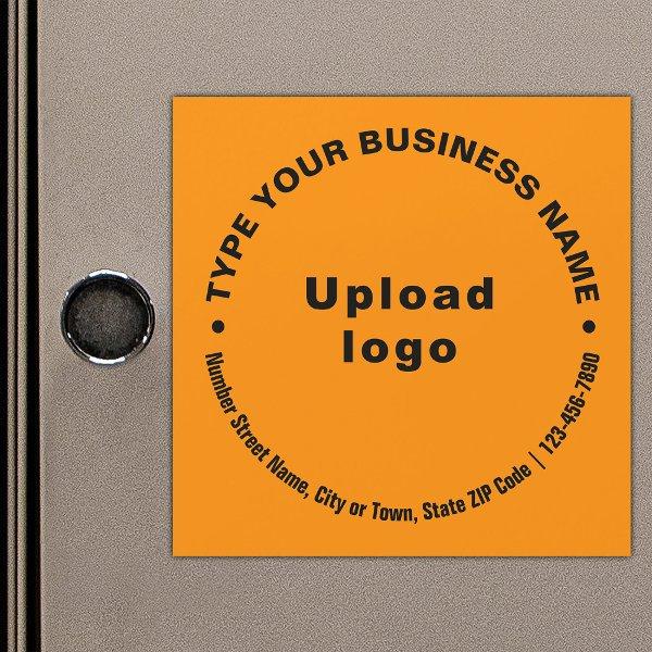 Circular Business Texts on Orange Magnetic Card
