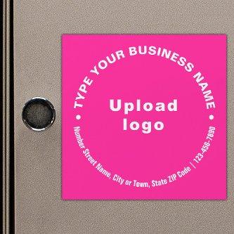 Circular Business Texts on Pink Magnetic Card