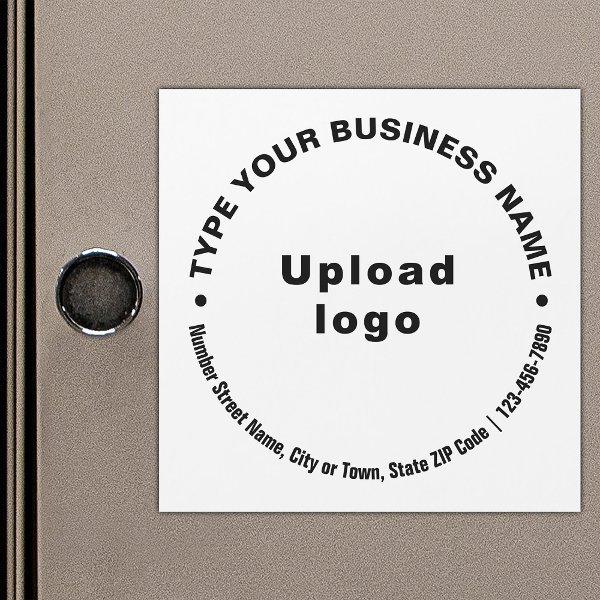 Circular Business Texts on White Magnetic Card