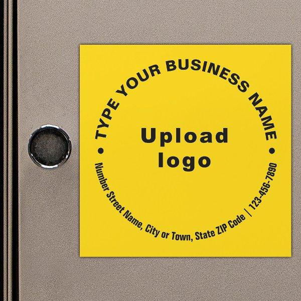 Circular Business Texts on Yellow Magnetic Card