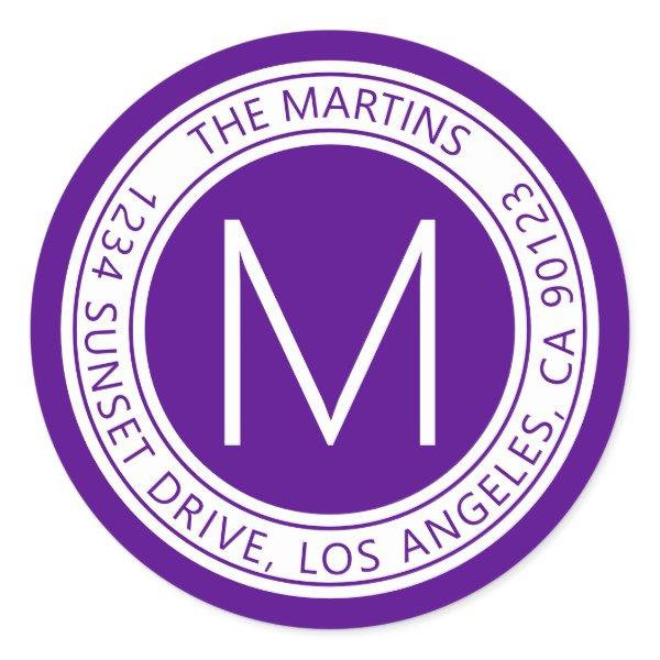 Circular Return Address or Circular Text Message Classic Round Sticker