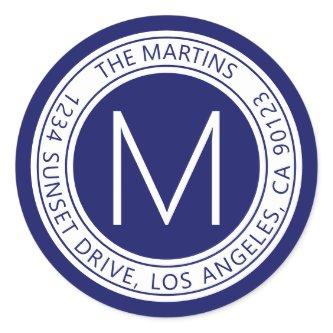 Circular Return Address or Circular Text Message Classic Round Sticker