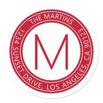 Circular Return Address or Circular Text Message Classic Round Sticker