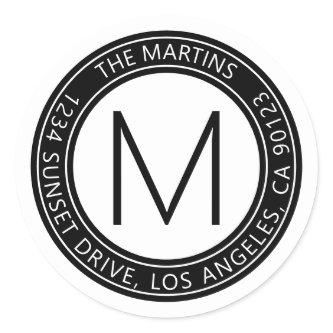 Circular Return Address or Circular Text Message Classic Round Sticker