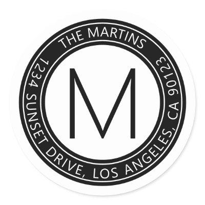 Circular Return Address or Circular Text Message Classic Round Sticker