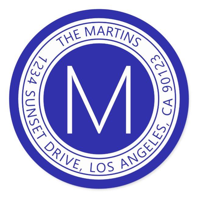 Circular Return Address or Circular Text Message Classic Round Sticker
