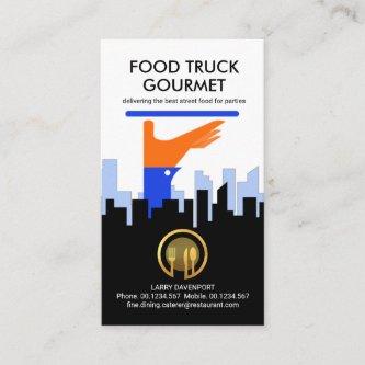 City Silhouette Food Gourmet Catering Truck
