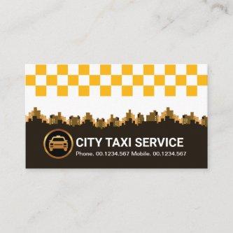 City Silhouette Yellow Taxi Check Boxes Cab Driver
