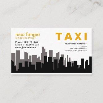 City Skyline Twilight Silhouette Taxi Service