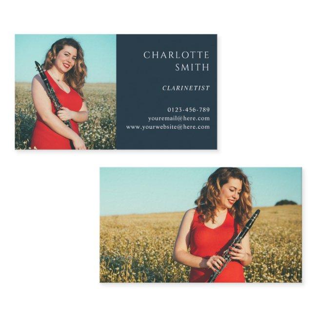 Clarinetist 2 Photo Navy Blue Modern