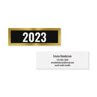Class of 2023 Black White Gold Graduation Name Mini