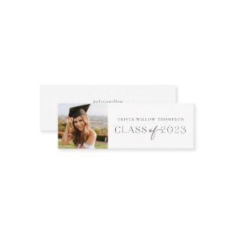 Class of 2023 Photo Graduation Name Cards Black
