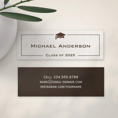 Class of Graduation Name Card - Classic Linen Look