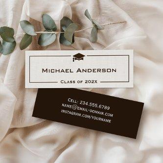 Class of Graduation Name Card - Classic Linen Look