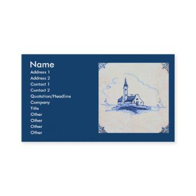Classic Antiquarian Delft Blue Tile - Church