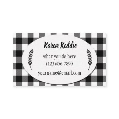 Classic Black and White Buffalo Plaid with Laurel